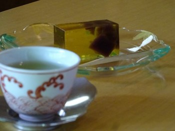 160614浜松市茶室「松韻亭」⑧、煎茶と鼈甲羹 (コピー).JPG