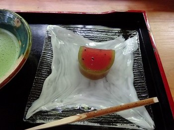160729爲三郎記念館⑦、抹茶＆季節の和菓子 (コピー).JPG